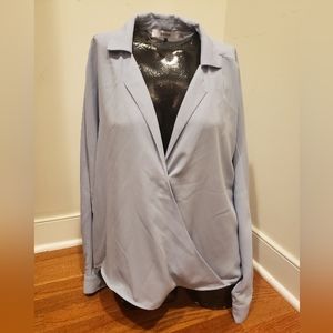 🧡NWT - JustFab Women's Blue long sleeve blouse size XXL